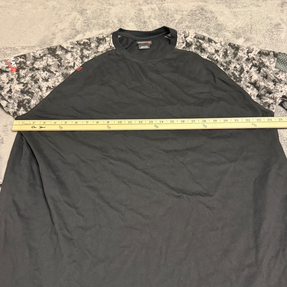 Ariat Work FR Mens XXL Black Digital Camo Raglan Long Sleeve T-Shirt CAT 2 NFPA - Picture 5 of 8